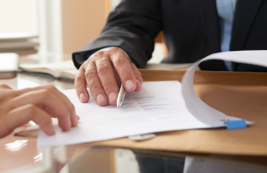 un abogado en colombia revisando un caso